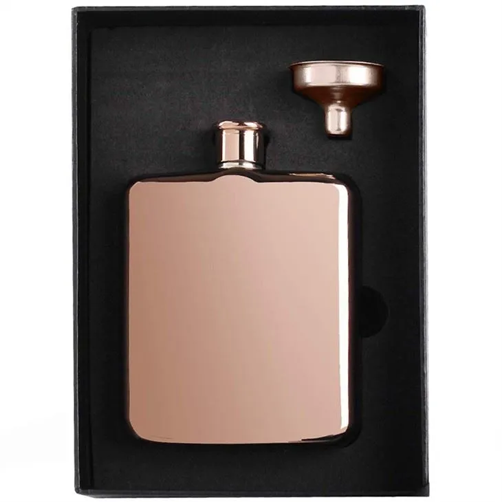 Personalised 6oz Rose Gold Stainless Steel-hip Flask
