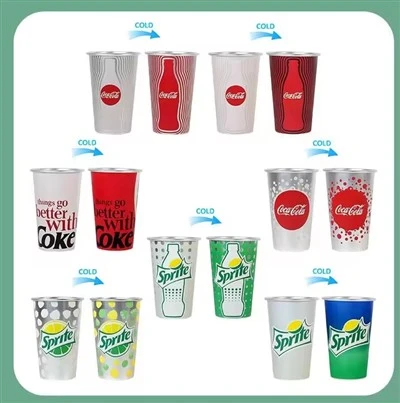 Custom Branding 350ml 470ml Koulè Chanje Aliminyòm Cup